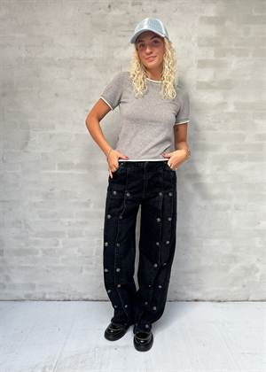 Fauna double knit tee Light Grey Melange Neo Noir 